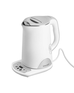 Чайник электрический Galaxy GL 0340, металл, 1.5 л, 1800 Вт, регулировка t°, белый