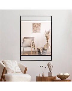 Зеркало интерьерное настенное «», в прямоугольном корпусе из металла, 100×70 см, цвет чёрный Рубин