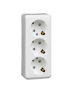 Розетка тройная SE "Этюд", 16 А, 250 В, накладная, с з/к, шторки, IP20, белая, PA16-012B Schneider electric