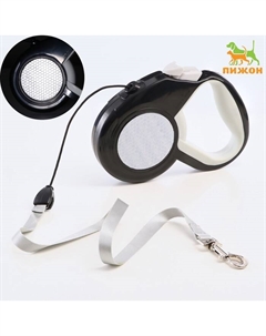 Рулетка "" светоотражающая, 5 м, до 25 кг, трос, прорезиненная ручка, белая Пижон