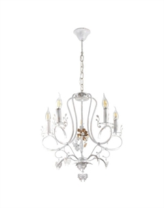 Люстра «Сандра» 5xE14 40 Вт белый с золотой патиной 51×51×52-110 см Bayerlux