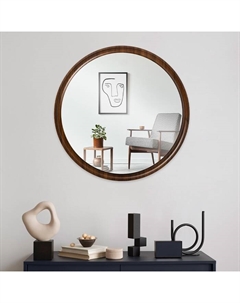 Зеркало интерьерное настенное «», в деревянной раме, круг d=70 см, цвет тёмное дерево Рубин