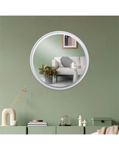 Зеркало интерьерное настенное «», в деревянной раме, круг d=70 см, цвет цвет белый Рубин