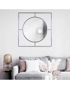 Зеркало интерьерное настенное «», в квадратном корпусе из металла, 80×80 см, цвет серебро хром Рубин