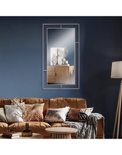 Зеркало интерьерное настенное «», в прямоугольном корпусе из металла, 80×45 см, цвет серебро Рубин