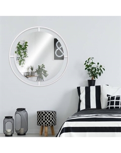 Зеркало интерьерное настенное «», в круглом корпусе из металла, с ободом, d=60 см, цвет белый Рубин