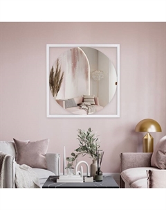 Зеркало интерьерное настенное «», в квадратном корпусе из металла, 54×54 см, цвет цвет белый Рубин