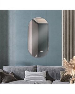 Зеркало интерьерное настенное «», в овальном корпусе из металла, 80×40 см, цвет белое золото Рубин