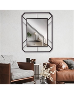 Зеркало интерьерное настенное «», в прямоугольном корпусе из металла, 91.5×71 см, цвет цвет чёрный Рубин