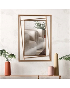 Зеркало интерьерное настенное «», в прямоугольном корпусе из металла, 88×63 см, цвет белое золото Рубин