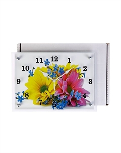 Часы-картина настенные, интерьерные "Два цветка", бесшумные, 25 х 35 см Сюжет