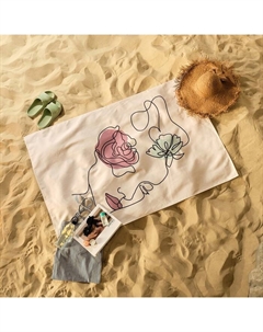 Полотенце пляжное «Девушка» 96х146 см, 100% хлопок Этель