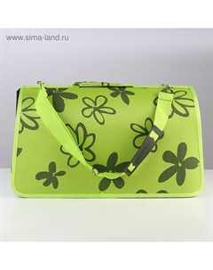 Сумка-переноска каркасная «Цветы», размер L, 53×21×29 см Пижон