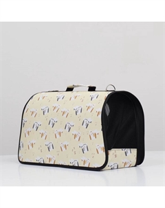 Сумка - переноска животных "Щенки", бежевая, размер L, 52 х 28 х 28 см Пижон