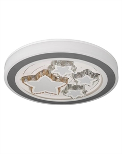 Люстра с ПДУ «Звездный» LED 160 Вт 3000-6000К серо-белый 52×52×8.5 см Bayerlux