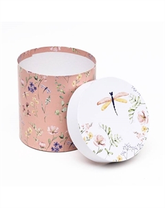 Набор круглых подарочных коробок 5 в 1 "Мини - цветы", 20×20 - 14×14 см Upak land