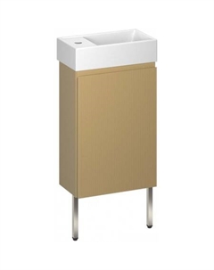 Тумба под умывальник 3 в 1 WC Area 221803004 (тумба/матовый бежевый, раковина/глянцевый белый, ножки/нержавеющая сталь) Wellsee