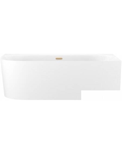 Collaro 150x75 28910904R (пристенная ванна (правая) белый глянец, экран, ножки, сифон-автомат золото) Wellsee