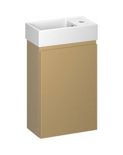 Тумба под умывальник 2 в 1 WC Area 221803001 (тумба/матовый бежевый, раковина/глянцевый белый, без ножек) Wellsee