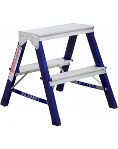 Лестница-стремянка стальная двухсторонняя MD M8202 Алюмет