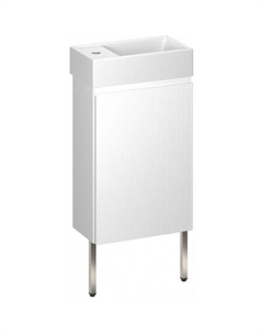 Тумба под умывальник 3 в 1 WC Area 221801004 (тумба/матовый белый, раковина/глянцевый белый, ножки/нержавеющая сталь) Wellsee