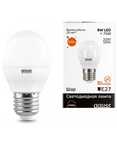 Светодиодная лампа Elementary E27 8 Вт 3000K 53218 Gauss