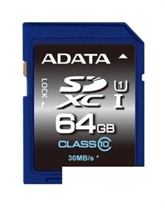 Карта памяти Premier SDXC UHS-I (Class 10) 64GB (ASDX64GUICL10-R) Adata
