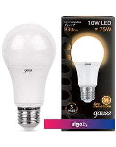 Светодиодная лампочка A60 E27 10 Вт 3000 K 102502110 (10 шт) Gauss