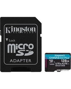 Карта памяти Canvas Go! Plus microSDXC 128GB (с адаптером) Kingston