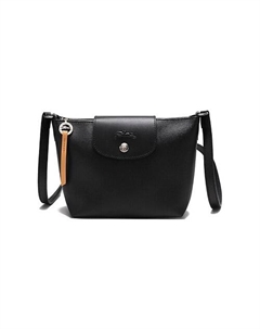 Сумка Le Pliage City Coated Canvas With Leather Shoulder Bag Regular Women's Black Longchamp