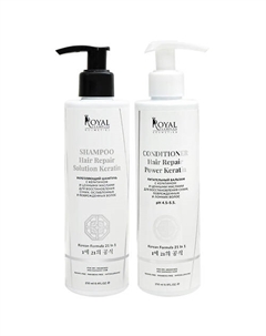 Набор укрепляющий шампунь для волос и питательный бальзам для волос с ценными маслами Royal samples