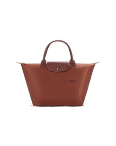 Сумка Le Pliage Green Cow Leather Trim Dumpling Medium Size Women's Brown Longchamp