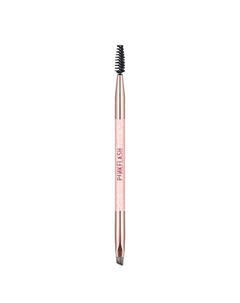 Двухсторонняя кисть для укладки и макияжа бровей "Duo Eyebrow" Pink flash