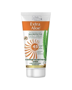 Солнцезащитный крем для всей семьи фактор 45 с репелентным эффектом "Extra Aloe" 100 Family cosmetics
