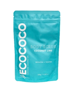 Скраб для тела для сияния и упругости Лайм и Кокос Body Scrub Coconut Lime 220 Ecococo