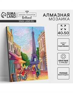 Алмазная мозаика с полным заполнением на подрамнике «Прекрасный Париж», 40 × 50 см Школа талантов