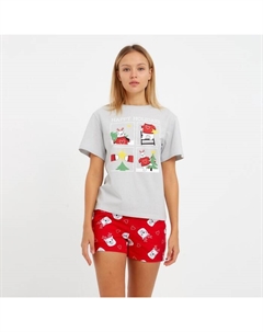 Пижама женская (футболка и шорты) «Мишки» размер 52-54 Kaftan