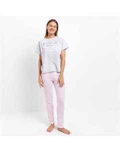 Комплект домашний женский (футболка/брюки), цвет серый, размер 48 Дарья