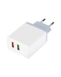 Сетевое зарядное устройство Ritmix RM-3032QC, 2 USB, 3 А, белое