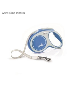 Рулетка NEW LINE Comfort M (до 25 кг) лента, 5 м серый/голубой Flexi