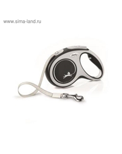 Рулетка NEW LINE Comfort M (до 25 кг) лента, 5 м серый/черный Flexi