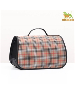 Сумка - переноска для животных "Карпетбеггер", 36,5 х 22 х 22 см, клетчатая Пижон