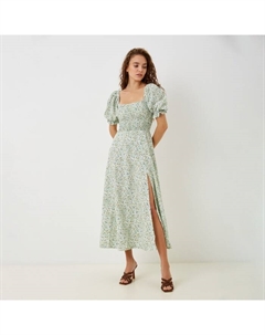 Платье миди женское Flower, зелёное. размер 50 Mist