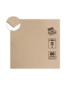 Картон переплётный 2.0 мм, 30 х 30 см, 20 листов, 1250 г/м², серый Calligrata