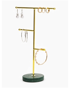 Подставка для украшений универсальная «Мрамор», 3 яруса, 18.5×8×26.5 см, цвет чёрно-золотой Qf