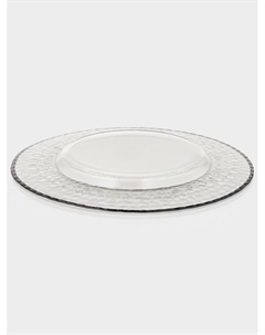 Тарелка подстановочная «Фишер», d=35 см, обводка, чёрная Ninaglass