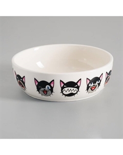 Миска керамическая «Эмоджи» 250 мл - 12×12×3.5 см, белая Пижон