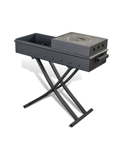 Мангал «М-900У», совок, чугунная одноконфорочная плита, толщина металла 3 мм Радуга