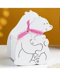 Фигурное кашпо для цветов «Мамино тепло», 15×9.5×12 см, деревянное, белое Дарим красиво