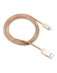 Кабель Canyon MFI-3, Lighting - USB, 2.4А, MFI, сертифицирован Apple, 1м, нейлон, золотистый